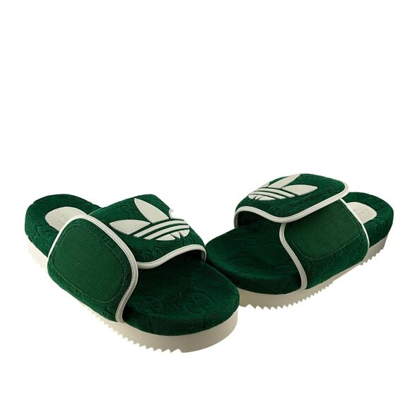 NWT Gucci x Adidas Men\'s GG Platform Sandal Green Cotton Sponge Sz 9 main image 6